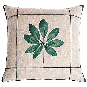 CAPA ALMOFADA LINHO FLORAL LUXO 45x45  - VERDE