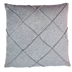 CAPA DE ALMOFADA LINHO DRAPEADA CINZA 50X50