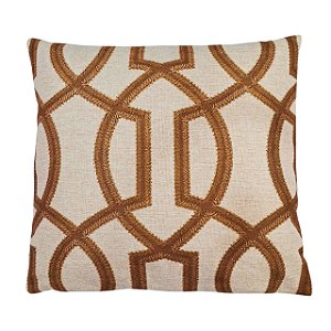CAPA ALMOFADA LINHO ARABESCO 45x45 - MARROM