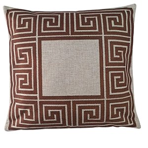 CAPA ALMOFADA LINHO ARABESCO 45x45 - MARROM