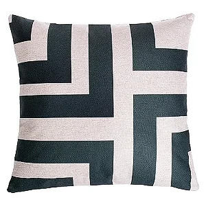 CAPA ALMOFADA LINHO ARABESCO QUADRADO 45x45 - VERDE MILITAR