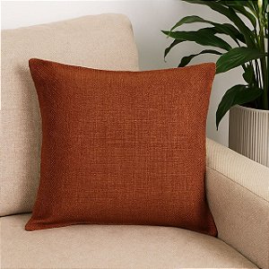 CAPA DE ALMOFADA LINHAO TERRACOTA 50X50 CM