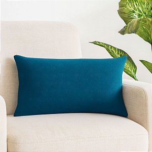 CAPA DE ALMOFADA RETANGULAR BAGUETE LINHAO AZUL MARINHO 30x50 CM