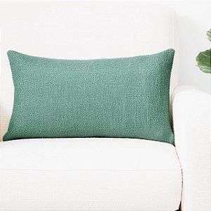 CAPA DE ALMOFADA RETANGULAR BAGUETE LINHAO VERDE 30x50 CM