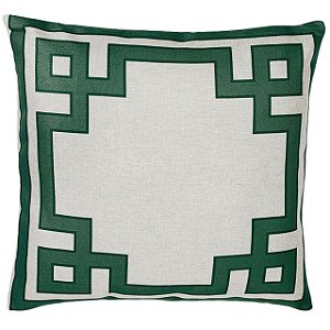 CAPA DE ALMOFADA LINHO ROMANA VERDE 45X45 CM