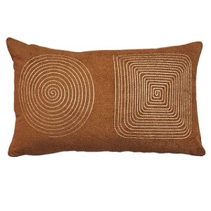 CAPA ALMOFADA RETANGULAR BOUCLE BORDADA MOSTARDA 30X50CM