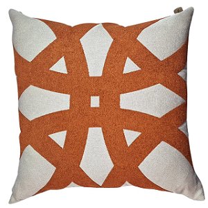 CAPA ALMOFADA LINHO BOUCLE ORGANICA TERRACOTA 50X50CM
