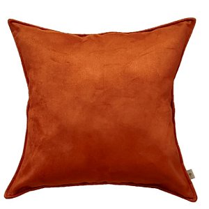 CAPA DE ALMOFADA COURO CAMURÇA TERRACOTA 50X50CM