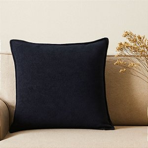 CAPA DE ALMOFADA BOUCLE PRETO 50X50 CM