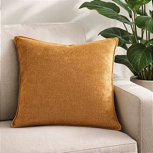 CAPA DE ALMOFADA BOUCLE MOSTARDA 50X50 CM