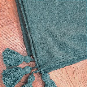 MANTA SOFA PESEIRA CAMA BOUCLE MACIA 1,70X1,40 VERDE ESCURO