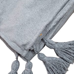 MANTA SOFA PESEIRA CAMA BOUCLE MACIA 1,70X1,40 CINZA CLARO