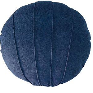 ALMOFADA REDONDA BOUCLE COMPLETA COM REFIL AZUL MARINHO 43CM