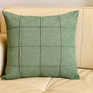 CAPA DE ALMOFADA TECIDO BOUCLE  DRAPEADA VERDE CLARO 45X45CM