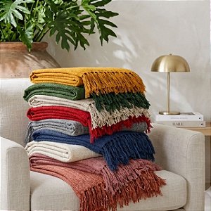 MANTA PARA SOFA OU PESEIRA PARA CAMA CHENILE DIVERSAS CORES 1.80x1.20M