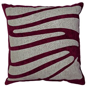 CAPA DE ALMOFADA LINHO APLIQUE BOUCLE ARABESCO NATAL  45X45 CM