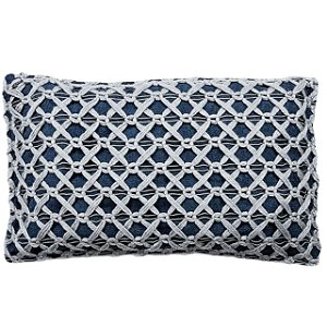 CAPA DE ALMOFADA RETANGULAR BAGUETE BOUCLE TRICO AZUL 30X50