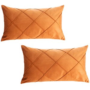 KIT 2 CAPAS ALMOFADA RETANGULAR BAGUETE TERRACOTA 30X50CM