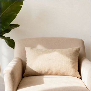 CAPA ALMOFADA RETANGULAR LINHO BEGE CRU 30X50CM