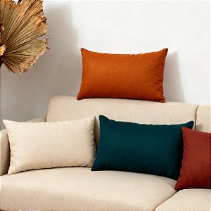 CAPA ALMOFADA RETANGULAR  BAGUETE LINHO CORES 30X50CM