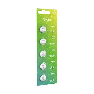 Blister com 5 Baterias CR2025 Elgin