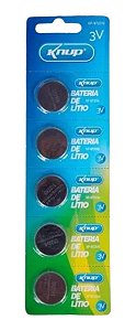 Blister com 5 Baterias CR2016 Knup