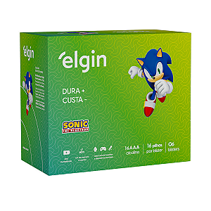 Caixa de Pilhas Alcalina AAA C/96 unidades - 6 Blisters com 16 unidades Elgin