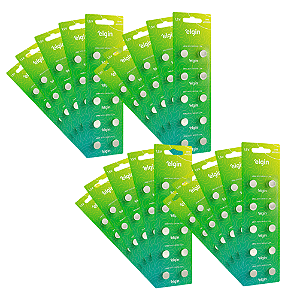 Caixa com 200 baterias LR44-LR1154-AG13 - 20 cartelas com 10 Unidades Elgin