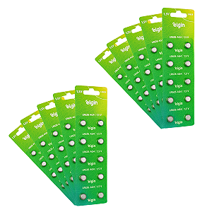Caixa com 200 baterias LR626-AG4 - 20 cartelas com 10 Unidades Elgin