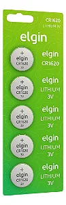 Blister com 05 Baterias CR1620 3V Elgin