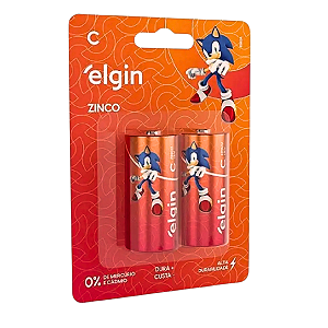 Pilha Zinco C - Blister com 2 Unidades Elgin