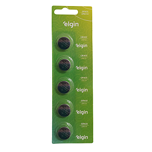 Blister com 05 Baterias CR1632 3V Elgin