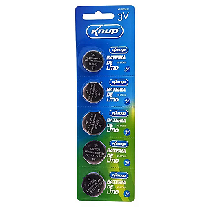 Blister com 5 Baterias CR2032 Knup