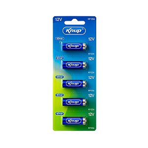Cartela com 5 Baterias Alcalinas 12V A23 Knup – Alta Performance