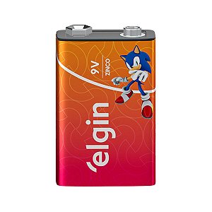 Cartela com 1 Bateria 9V Zinco Elgin – Uso Geral