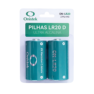 Pilha D Grande Lr20 Ultra Alcalina Cartela C/2 Unidades Onistek