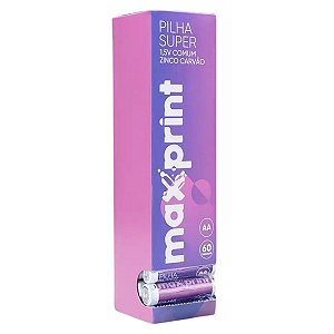 PILHA COMUM MAXPRINT AA TUBO 1,5V CX C/ 60 UNIDADES