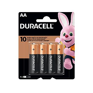 Blister de Pilha Alcalina AA C/4 unidades Duracell