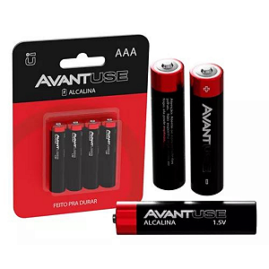 Kit Pilhas Alcalinas AAA Pequena Com 04 Unidades 1.5v Avant