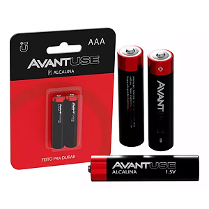 Kit Pilhas Alcalinas AAA Pequena Com 02 Unidades 1.5v Avant