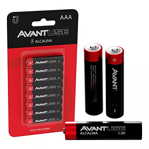 Kit Pilhas Alcalinas AAA Pequena Com 08 Unidades 1.5v Avant