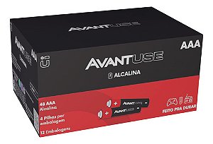 Caixa 48 Pilhas Alcalinas AAA 12 Cartelas C/4 Uni 1.5v Avant