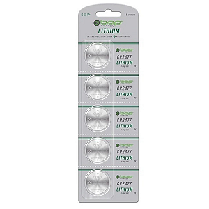 Cartela com 5 Baterias Botão CR2477 3V Lithium BAP – Alta Durabilidade