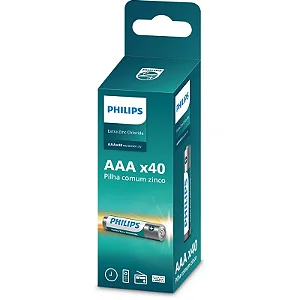 Caixa de Pilhas Comum AAA C/40 unidades Philips