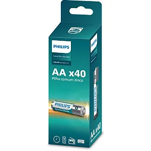 Caixa de Pilhas Comum AA C/40 unidades Philips