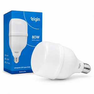 Lâmpada LED Super Bulbo 80W Branca Fria E27 E40 6500K 8000lm Bivolt Elgin
