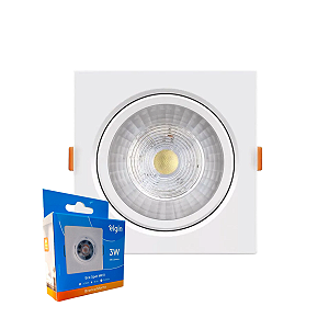 Spot LED Quadrado Branca Morna MR11 3W 240lm 3000K Bivolt Elgin