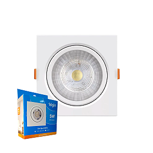 Spot LED Quadrado Branca Morna MR16 5W 400lm 3000K Bivolt Elgin