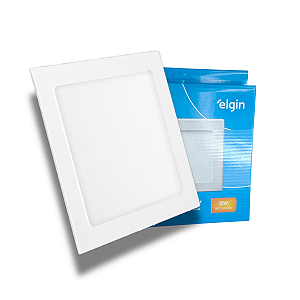 Luminária Plafon LED Embutir 12W 3000K Branca Morna Bivolt Elgin