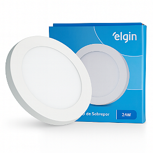Luminária Plafon LED Sobrepor 24W 6500K Branca Fria Bivolt Elgin